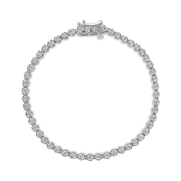 .925 Sterling Silver 1/2 Cttw Rose-cut Diamond Tennis Bracelet (I-J Color, I3-Promo Clarity) - Size 7.25