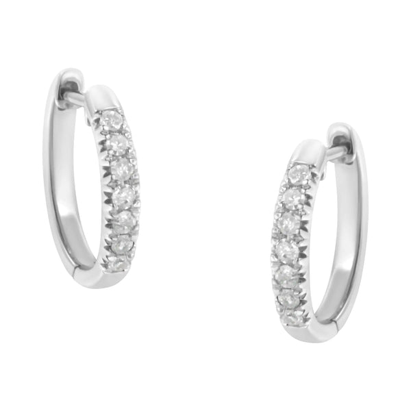 .925 Sterling Silver 1/4 Cttw Diamond Hoop Earrings (I-J Color, I3 Clarity)