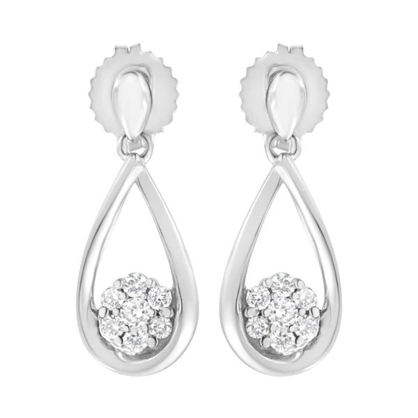 .925 Sterling Silver 1/3 cttw Lab Grown Diamond Drop Earring (F-G Color, VS2-SI1 Clarity)