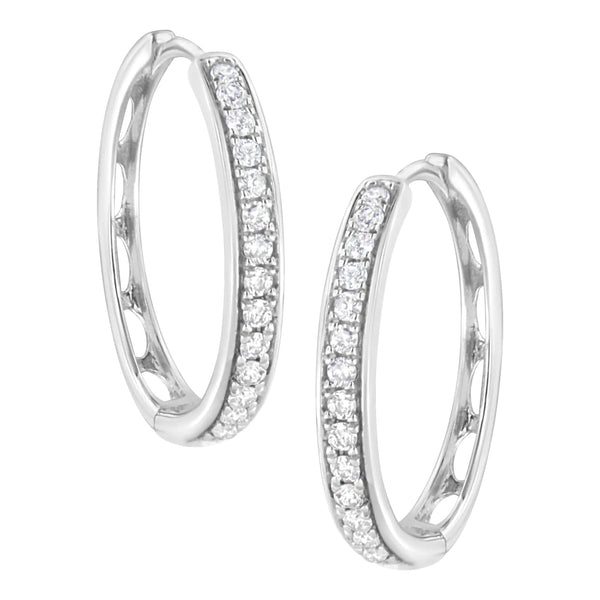 .925 Sterling Silver 1/2 cttw Lab Grown Diamond Hoop Earring (F-G Color, VS2-SI1 Clarity)